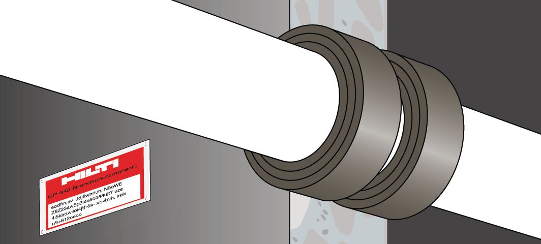 CP648 E Firestop picto,illustration,wrap strip,endless